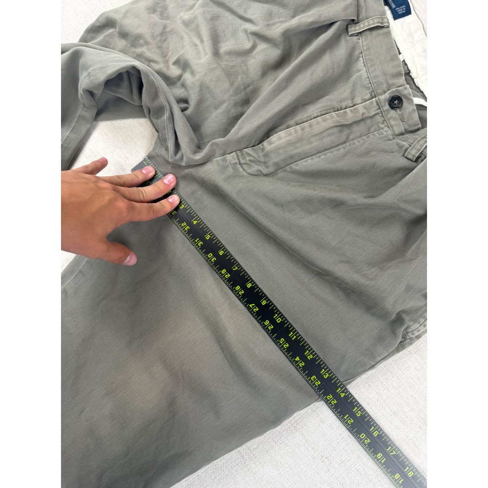 Polo Ralph Lauren Andrew Pant Mens 34x31 Olive Gray Pleated Cotton Chino Trouser - Picture 9 of 12